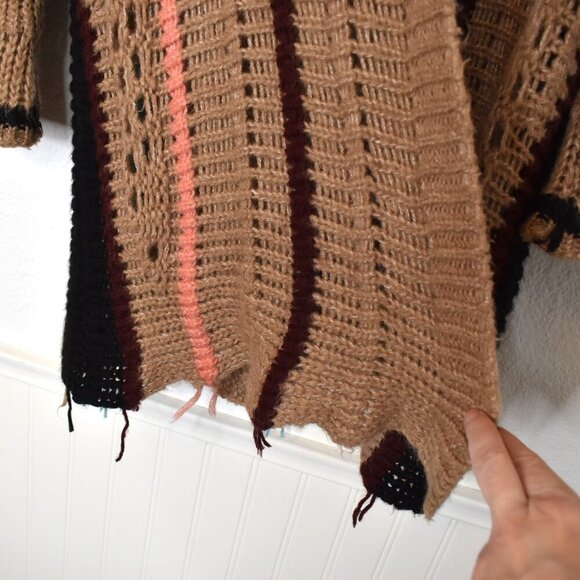 Anonyme Designers Crochet Cardigan Sz M/L Wool Colorful 70s Hippie Retro Boho - Picture 6 of 16